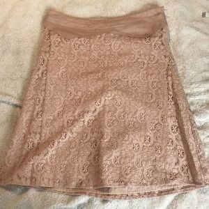 Mayle Pink Crochet Lace Overlay Skirt 6